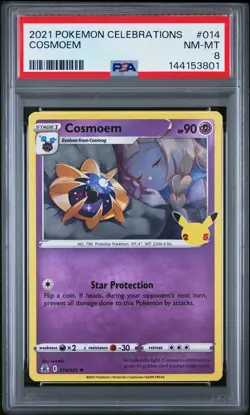 2021 POKEMON CELEBRATIONS #014 COSMOEM PSA 8 - Image 1