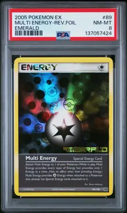 2005 POKEMON EX EMERALD #89 MULTI ENERGY-REVERSE FOIL PSA 8 - Image 1