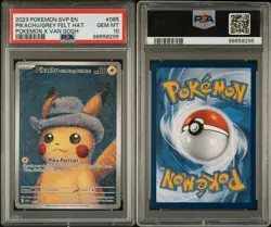 2023 Pokemon Van Gogh Pikachu PSA 10 Gem Mint Pikachu With A Grey Felt Hat - Image 1