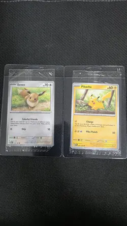 Pokemon TCG Eevee 133/165 Pikachu 025/165 Pokemon Together Stamp Sealed Lot - Image 1