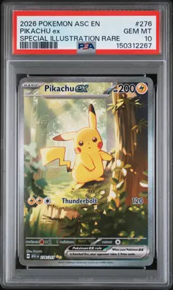 2026 POKEMON ASCENDED HEROES SPECIAL ILLUSTRATION RARE #276 PIKACHU EX PSA 10 - Image 1