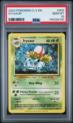 2023 POKEMON CLV-CLASSIC VENUSAUR & LUGIA EX DECK #002 IVYSAUR PSA 10 - Image 1