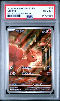 2025 POKEMON MEG EN-MEGA EVOLUTION ILLUSTRATION RARE #138 VULPIX PSA 10 - Image 1