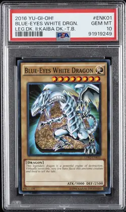 2016 YU-GI-OH! LEGEND DECK II #ENK01 BLUE-EYES WHITE DRAGON PSA 10 - Image 1