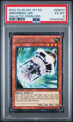 2012 YU-GI-OH! GAOV-GALACTIC OVERLORD 1ST EDITION #EN037 ABSORBING JAR PSA 6 - Image 1