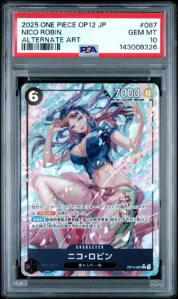 2025 ONE PIECE JPN OP12-LEGACY OF THE MASTER ALTERNATE ART NICO ROBIN PSA 10 - Image 1