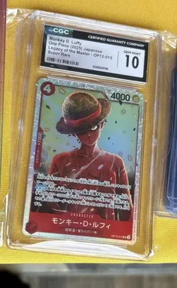 ONE PIECE Monkey D Luffy OP12-015 SR Legacy of the Master JPN CGC GEM MINT 10 - Image 1