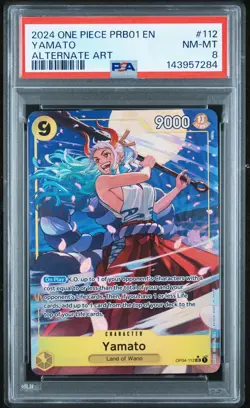 2024 ONE PIECE PRB01-PREMIUM BOOSTER ALTERNATE ART #112 YAMATO PSA 8 - Image 1