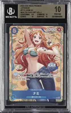 2025 ONE PIECE PROMOS JAPANESE MINI-TIN PACK SET VOL.2 #P-112 NAMI BGS 10 - Image 1