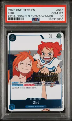 2026 ONE PIECE PROMOS THE AZURE SEA'S SEVEN RELEASE EVENT-WINNER GIRL PSA 10 - Image 1