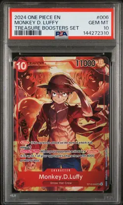2024 ONE PIECE PROMOS TREASURE BOOSTERS SET #006 MONKEY D. LUFFY PSA 10 - Image 1