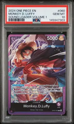 2024 ONE PIECE PROMOS SOUND LOADER VOLUME.1 #060 MONKEY D. LUFFY PSA 10 - Image 1