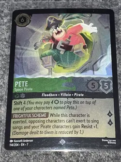 Disney Lorcana: Pete - Space Pirate 114/204 Cold Foil Super Rare English Edition - Image 1