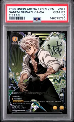 Union Arena TCG Sanemi Shinazugawa 2 Star Signature Alt Art Holo PSA 10 Gem Mint - Image 1