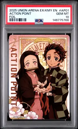 Union Arena Demon Slayer Nezuko Tanjiro Action Point Holo Foil PSA 10 Gem Mint - Image 1