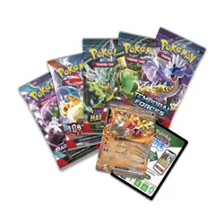 Pokemon Paradox Destinies Gouging Fire EX Tin Trading Card Game - Image 3