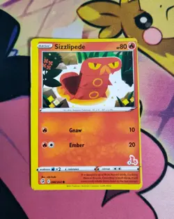 Sizzlipede 046/264 Fusion Strike Cinderace Stamped Misprint Error Pokemon Card! - Image 1