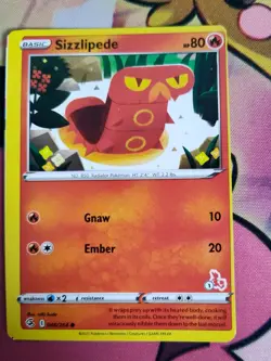 Sizzlipede 046/264 Fusion Strike Cinderace Stamped Misprint Error Pokemon Card! - Image 4