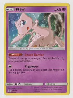 Mew SM215 Holo Black Star Promo Pokemon Card - Image 1