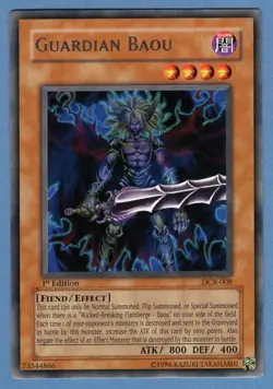 Yugioh! Card GUARDIAN BAOU DCR-008 - 1st Edition - Image 1