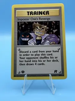 1st Edition Imposter Oak's Revenge Team Rocket Pokemon Card 76/82 Unc Lp - Image 1