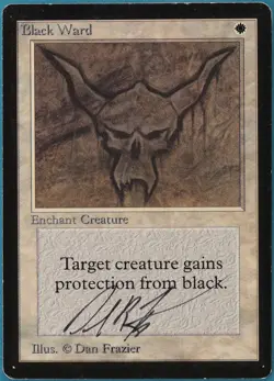 Black Ward Beta PLD White Uncommon SIGNED MAGIC MTG CARD (ID# 208074) ABUGames - Image 1