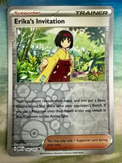 Erika's Invitation Reverse Holo NM 160/165 Scarlet & Violet 151 Pokemon Card NM - Image 1