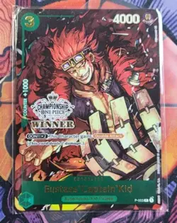 Eustass "Captain"Kid Store Championship Winner One Piece Card RARE Stamped Promo - Image 1