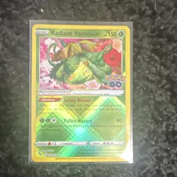 Pokemon Radiant Venusaur Holo Radiant Rare 004/078 Pokemon GO 150 HP Card - Image 1
