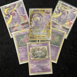 Nintendo Pokemon TCG Mewtwo VSTAR & Mew Holo Card Lot 5 Cards English - Image 1