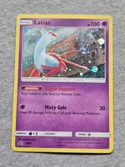 Latias Pokemon Card Basic Flight Support Misty Gale Foil 58/107 - Image 1