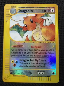 Pokemon Dragonite Expedition Holo Reverse Rare 9/165 E Reader Vintage MP Card - Image 1
