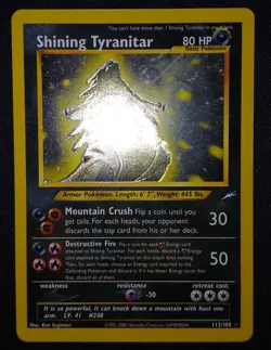 Shining Tyranitar 113/105 Pokemon TCG Card Neo Destiny Unlimited Holo - Image 4
