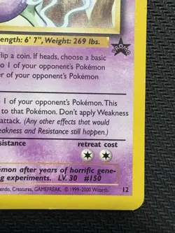 Pokemon TCG Mewtwo Promo Black Star 12 Wizards WOTC Vintage 1998 Card HP - Image 4