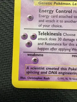 Pokemon TCG Mewtwo Promo Black Star 12 Wizards WOTC Vintage 1998 Card HP - Image 5