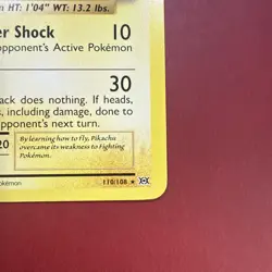 Pokemon TCG Flying Pikachu Card Evolutions 110/108, Regular Secret Rare NM - Image 5