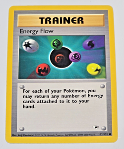 Pokemon TCG Energy Flow Trainer Card Gym Heroes 122/132 WOTC 2000 Vintage Common - Image 1