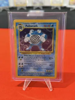 Poliwrath Base Set Holo Unlimited Rare Card 13/102 - MP - Image 1