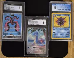 Graded Pokemon Lot of 3 TCG Cards 3 CGC Gal Moltres-Mis Lapras- Cloyster 1st Ed - Image 1
