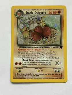 Pokemon Dark Dugtrio TCG 6/82 Rare Holo Card Team Rocket - Image 1