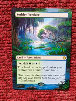Sodden Verdure MTG Teenage Mutant Ninja Turtles Eternal Hand Painted Altered Art - Image 1
