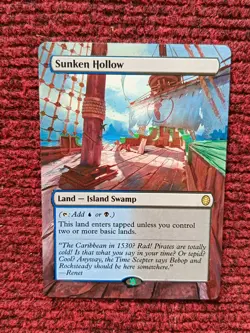 Sunken Hollow MTG Teenage Mutant Ninja Turtles Eternal Hand Painted Altered Art - Image 1