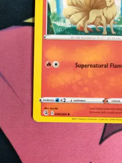 Ninetales 030/264 Fusion Strike Cinderace Stamped Misprint Error Pokemon Card! - Image 2