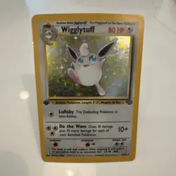 Pokemon Wigglytuff Jungle Holo Rare 1st Edition 80 HP Card 16/64 English 1999 - Image 1