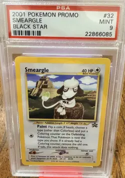 2001 Pokemon Black Star Promo Smeargle #32 PSA 9 Mint Low pop - Image 1