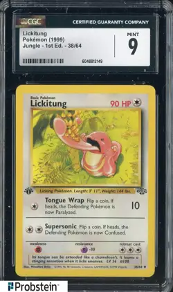 1999 Pokemon Jungle 1st Edition 38/64 Lickitung CGC 9 MINT - Image 1