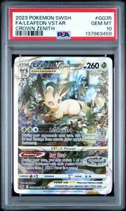2023 Pokemon Crown Zenith Leafeon Vstar Full Art #GG35 PSA 10 Galarian Gallery - Image 1