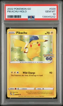 2022 POKEMON GO #028 PIKACHU-HOLO PSA 10 - Image 1