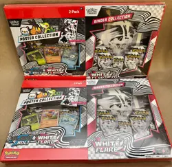 Sams Club Pokemon White Flare Binder Collection and Poster Collection Lot Of 2 - Image 1