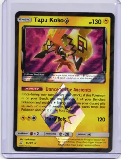 Tapu Koko Prism Star Pokemon TCG SM Team Up 051/181 Holofoil NRMT - Image 1